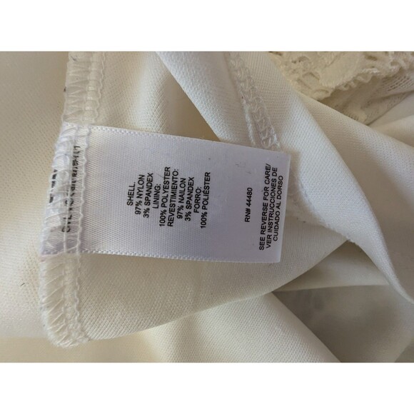 Material Girl Skater Dress XXL Ivory Lace Overlay Sleeveless Lined Dollcore - Picture 8 of 10